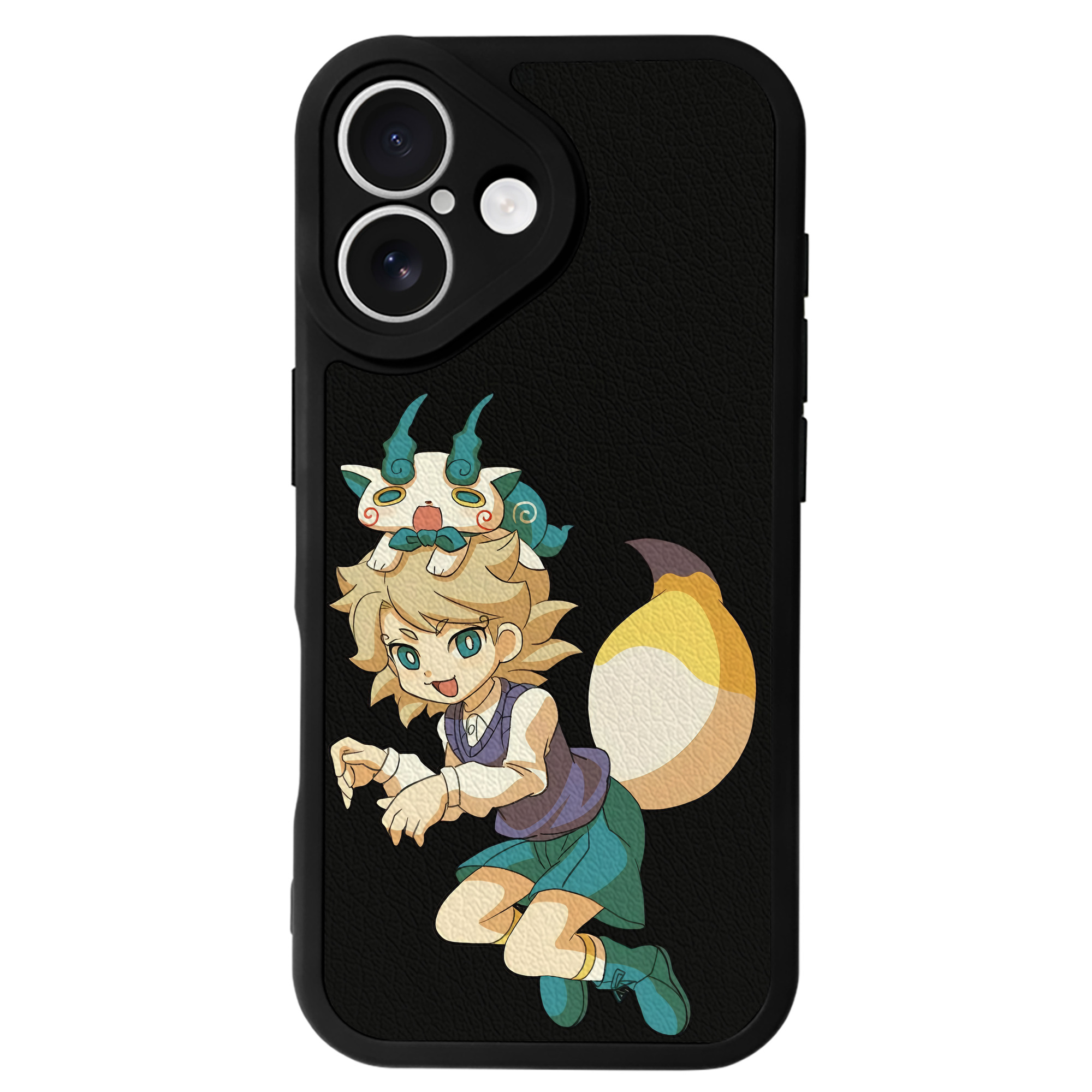 （画像用） 妖怪ウォッチ Yo-kai Watch 【iPhone 16シリーズ対応】シリコンスマホケース（レザー調） 材質：シリコン